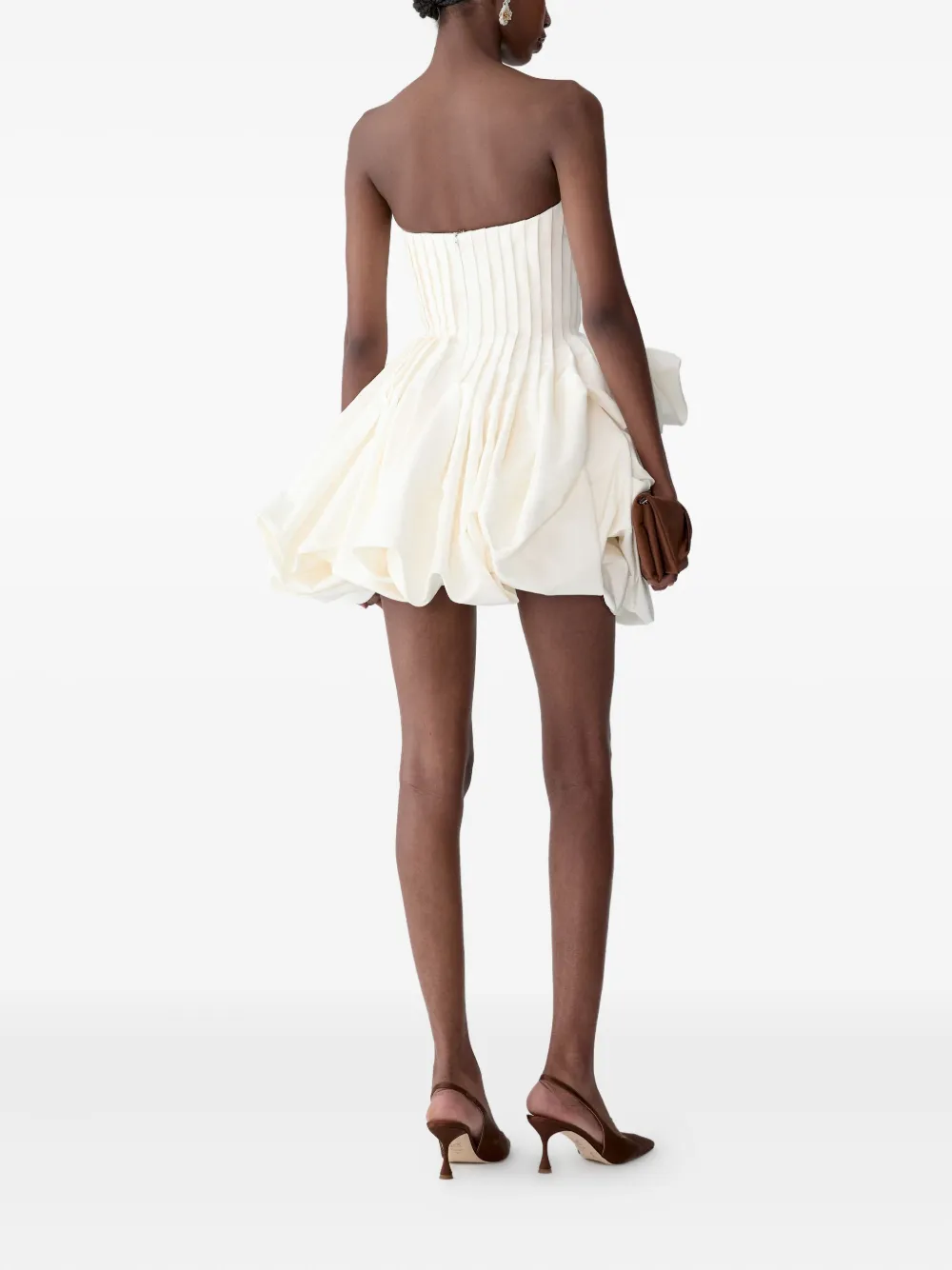 Carolina Herrera Geplooide mini-jurk Wit