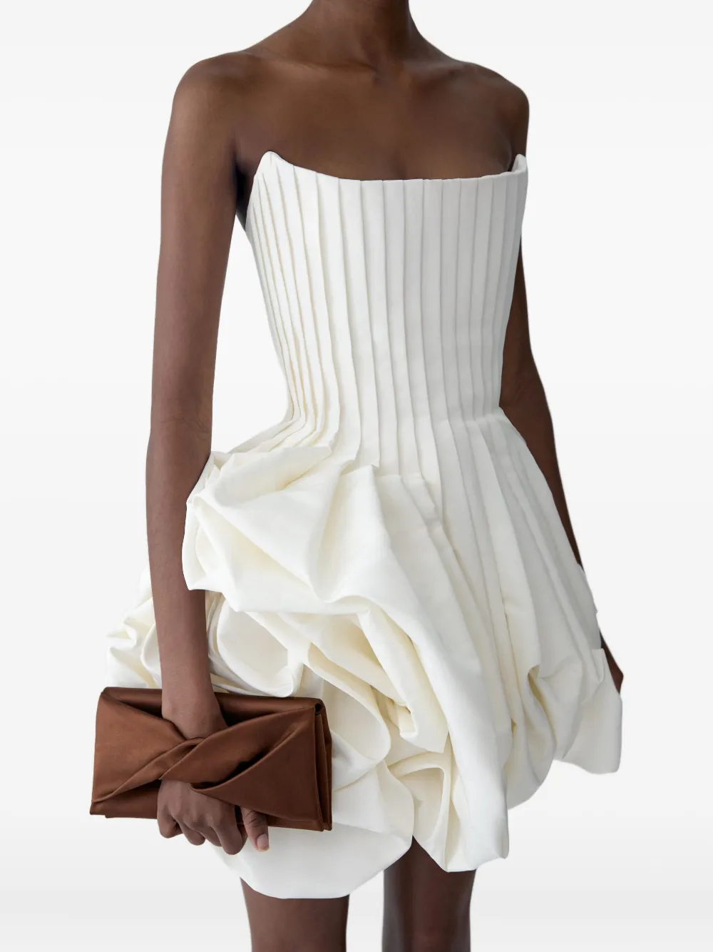 Carolina Herrera Geplooide mini-jurk Wit