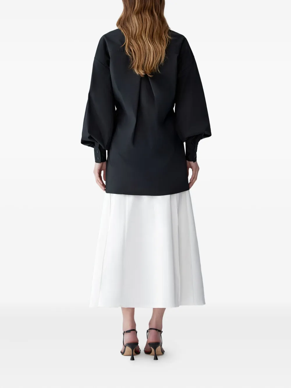 Carolina Herrera Midi-rok met gouden knopen Wit