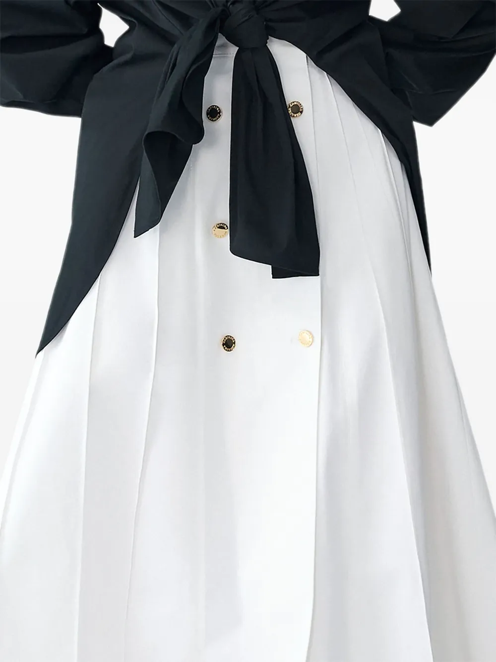 Carolina Herrera Midi-rok met gouden knopen Wit