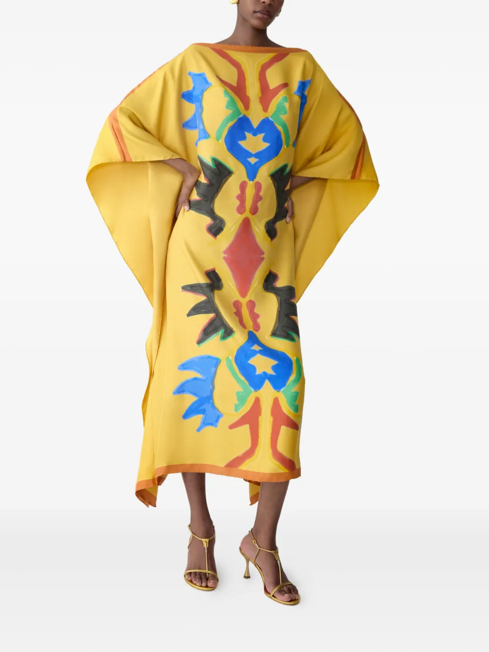 Carolina Herrera Rianna + Nina Printed Caftan In Yellow