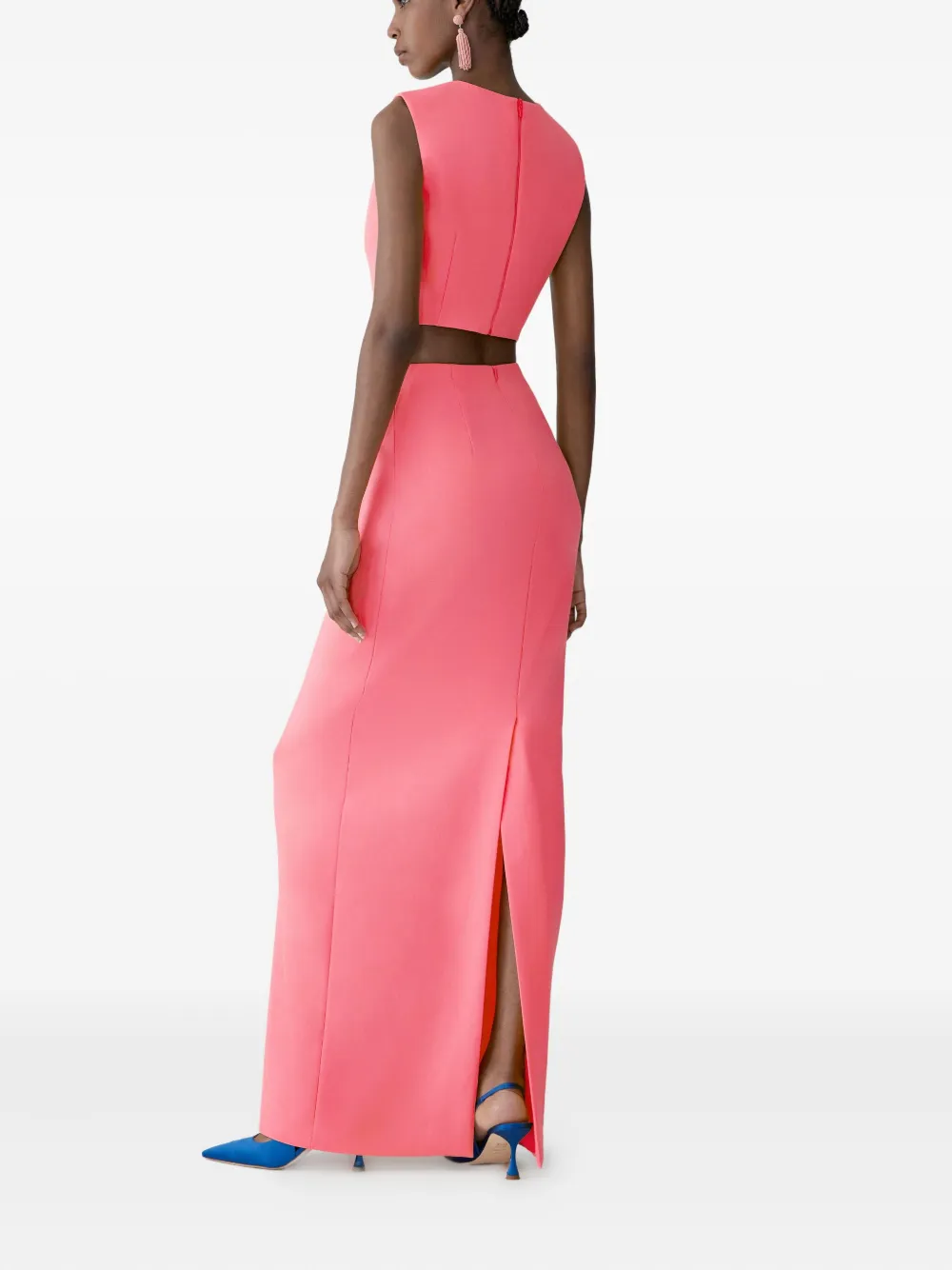 Carolina Herrera Column-design Slit Maxi Skirt In Pink