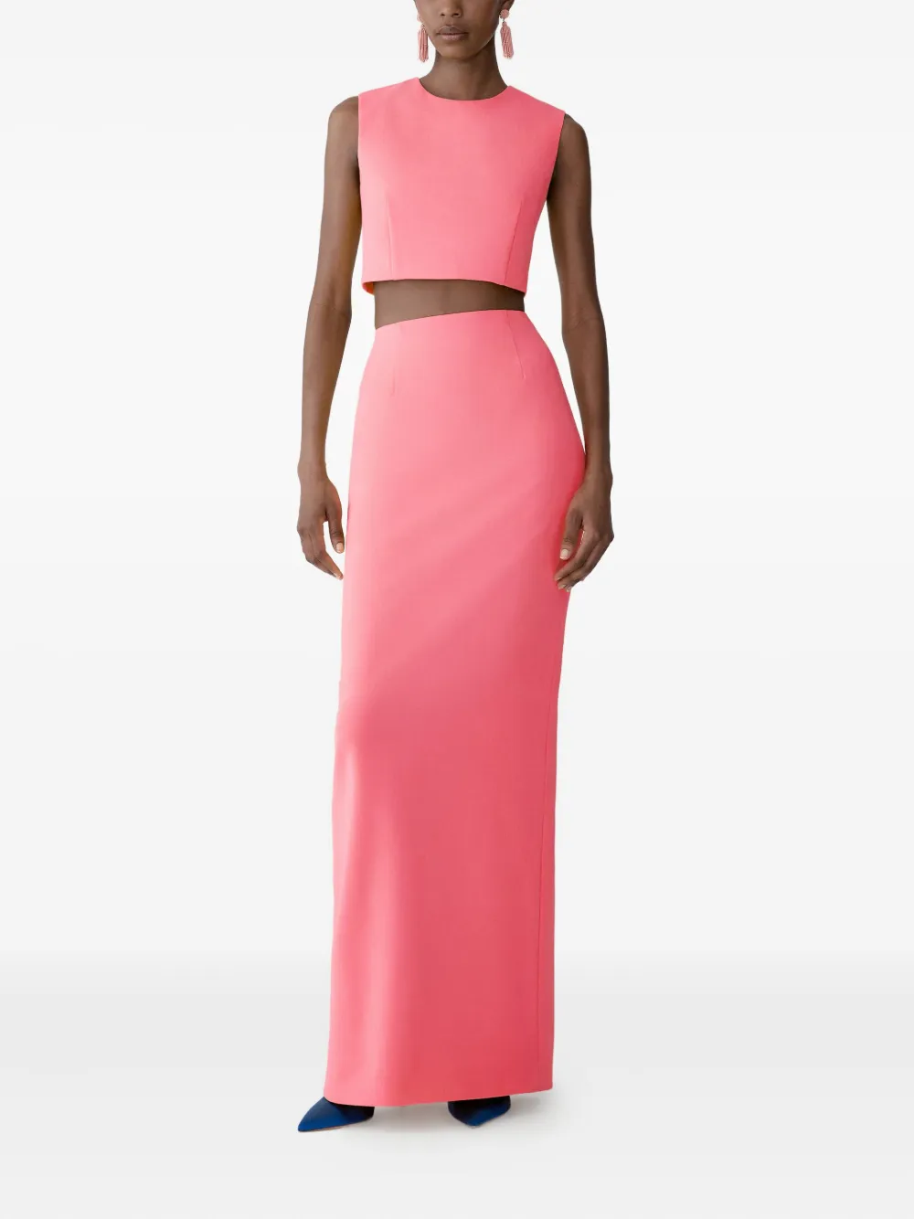 Carolina Herrera Column-design Slit Maxi Skirt In Pink