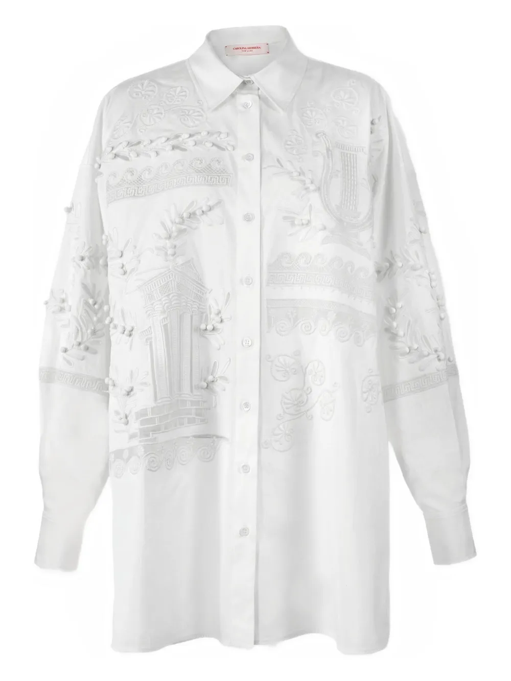 Carolina+Herrera+chemise+à+broderies+-+Blanc