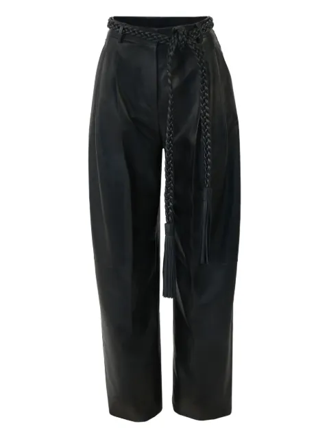 Carolina Herrera kaia leather pants with braided belt