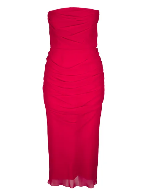 Carolina Herrera strapless draped midi dress