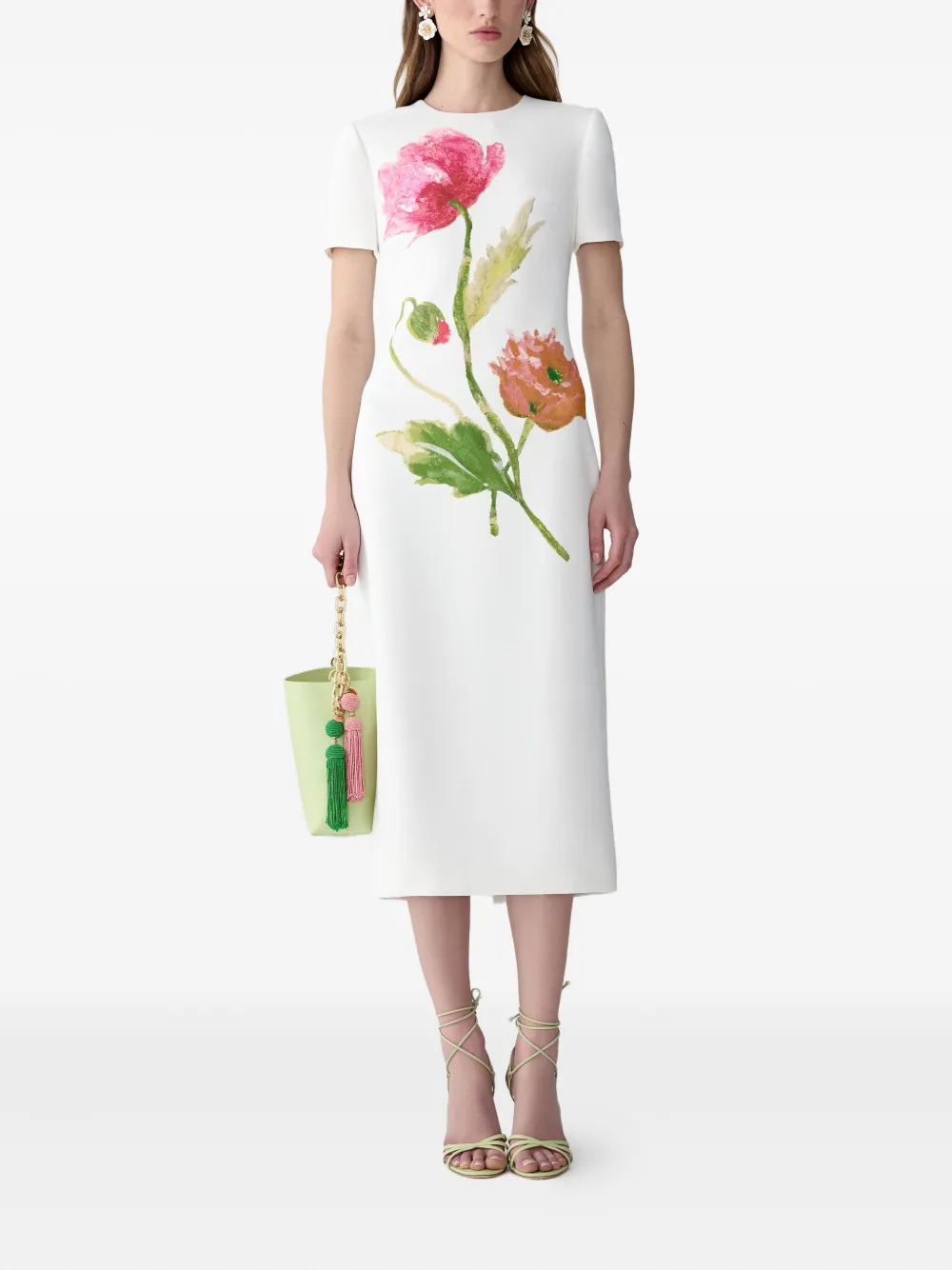 Carolina Herrera Midi-jurk met print - Wit