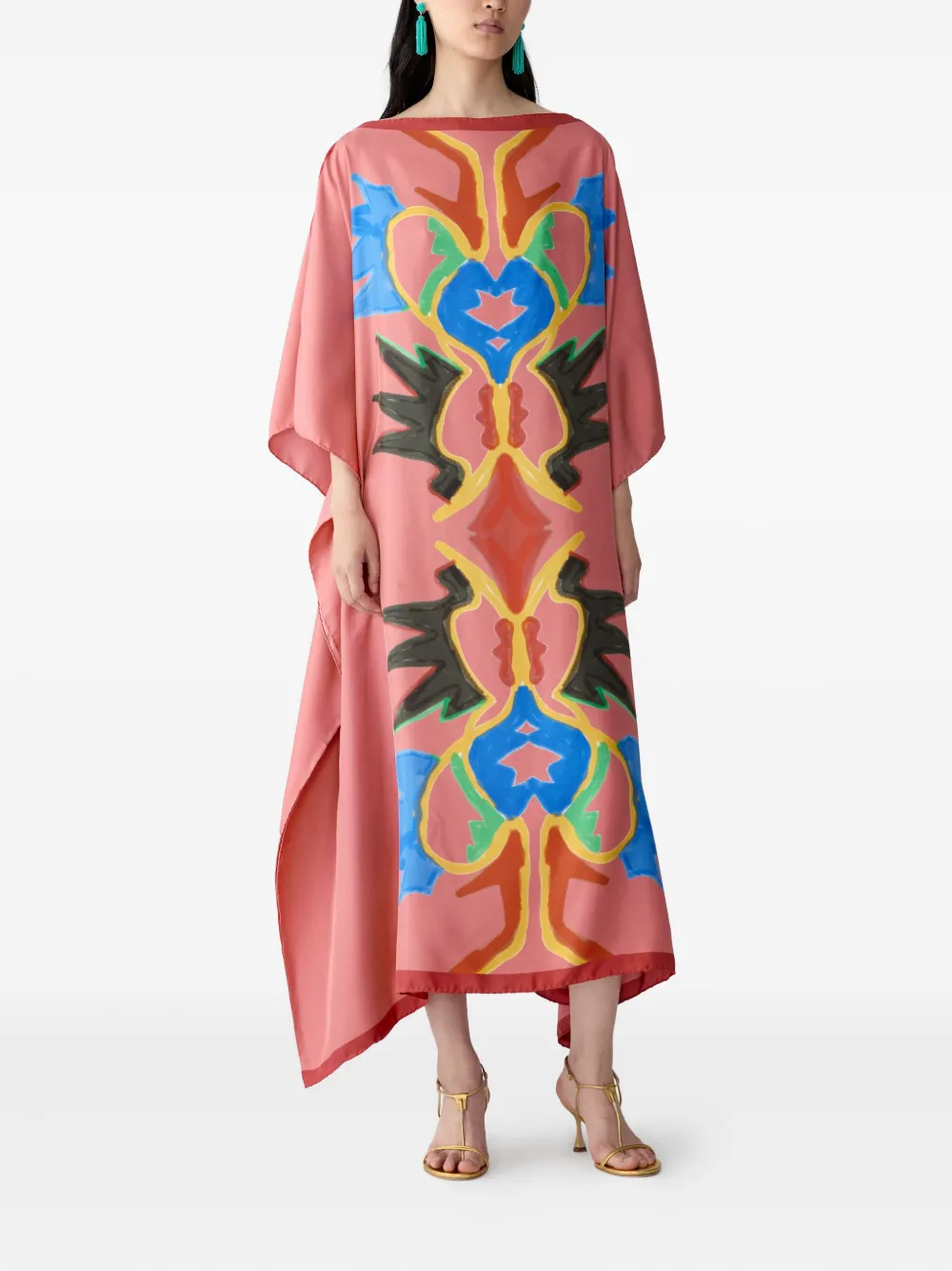 Carolina Herrera Rianna + Nina Printed Caftan In Pink