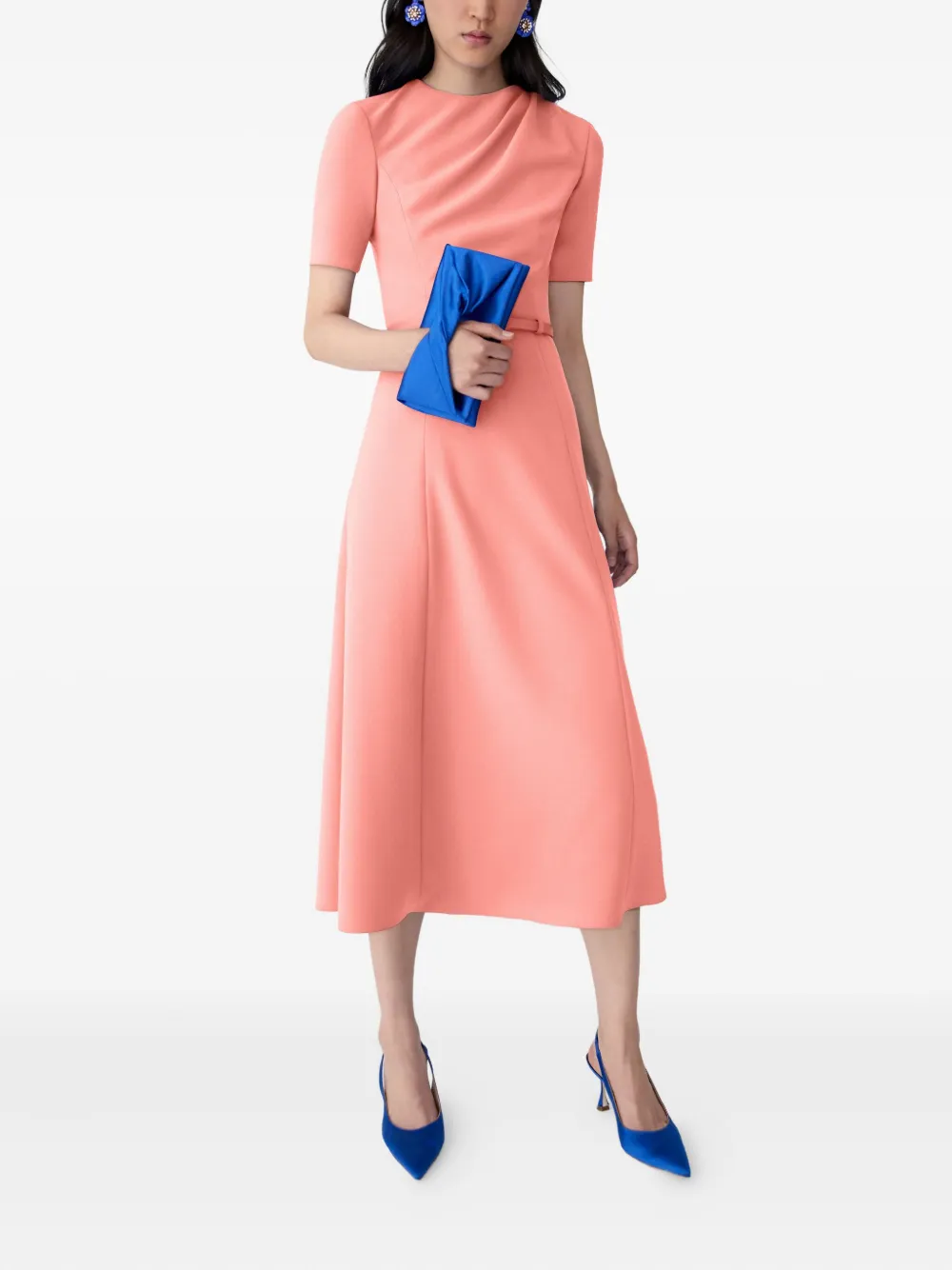 Carolina Herrera Gedrapeerde midi-jurk - Roze