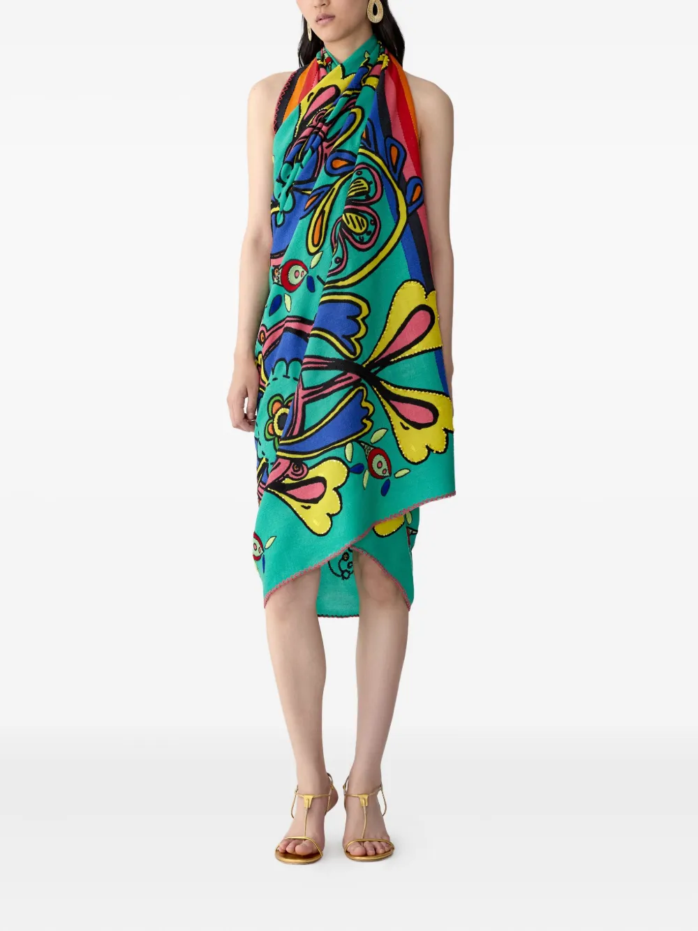 Carolina Herrera Rianna Nina Printed Scarf In Multi