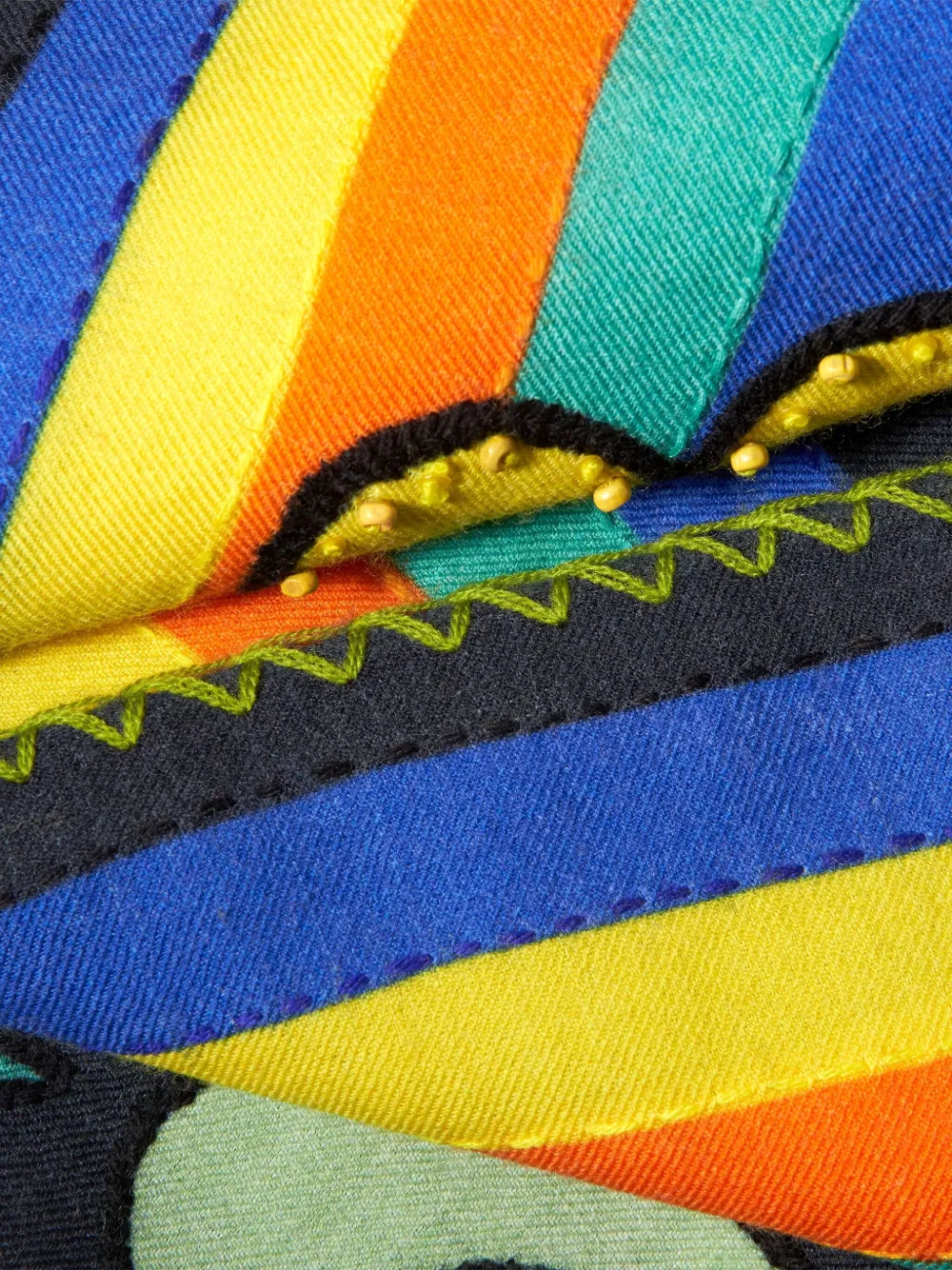 Carolina Herrera Rianna + Nina Printed Beaded-embellished Scarf In Black