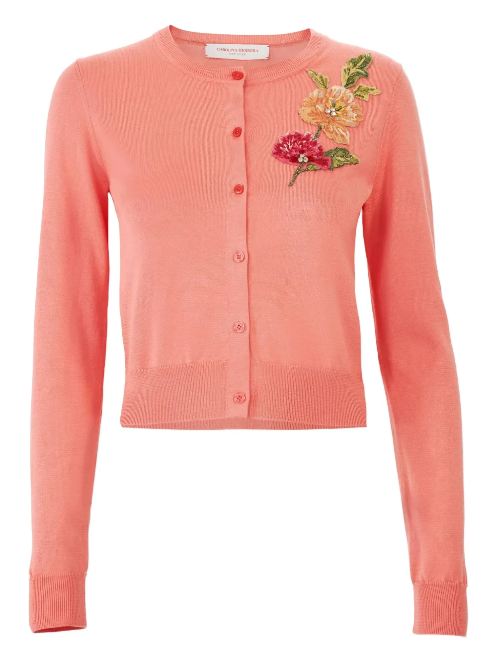 Carolina Herrera Cardigan con ricamo floreale - Rosa