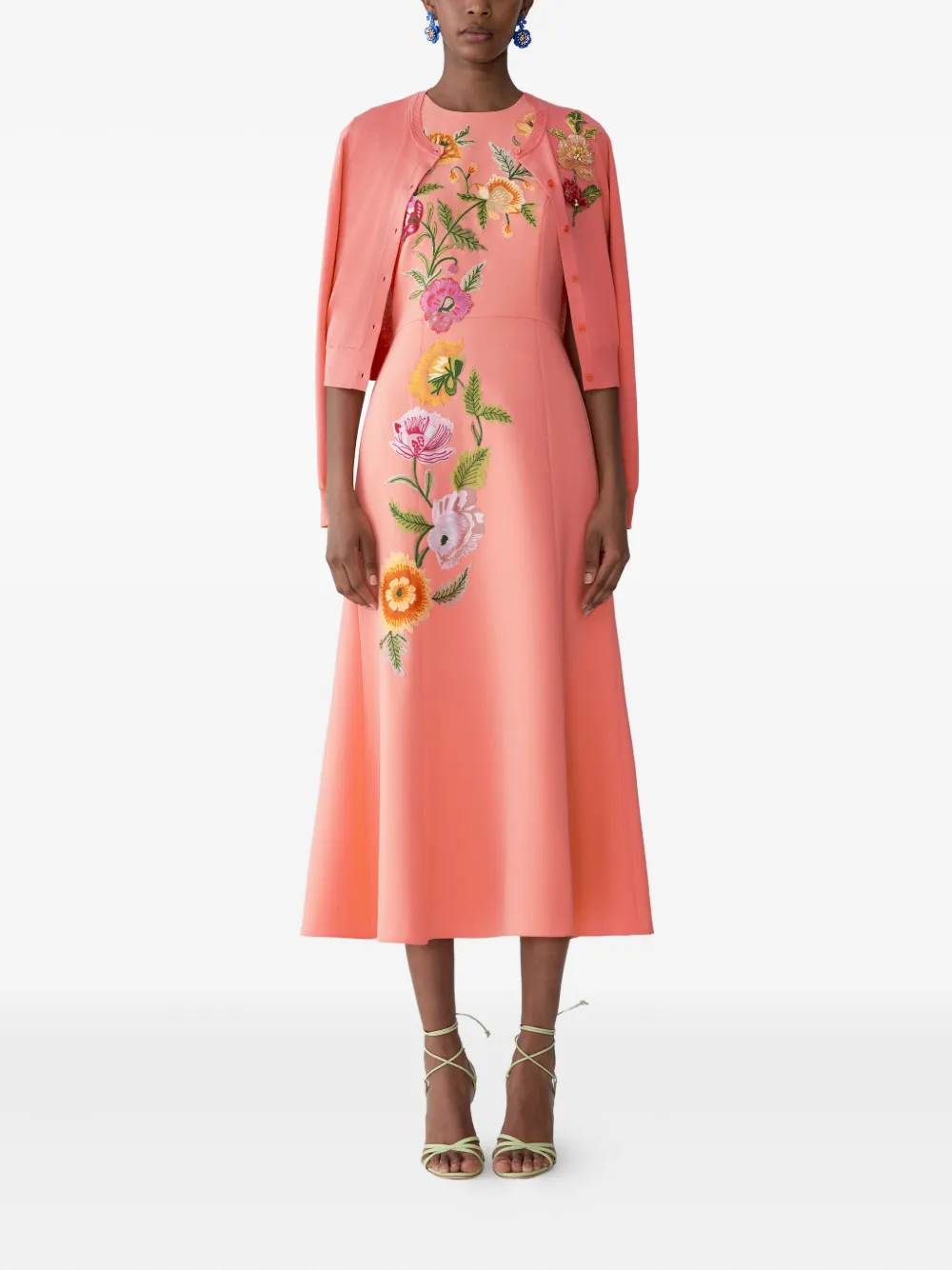 Carolina Herrera Vest met geborduurde bloemen Roze