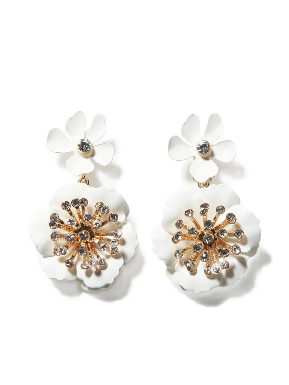 Carolina Herrera floral dangle earrings - Goud
