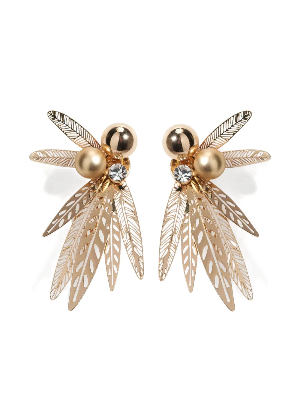 Carolina Herrera Olive Leaf Earrings In Gold