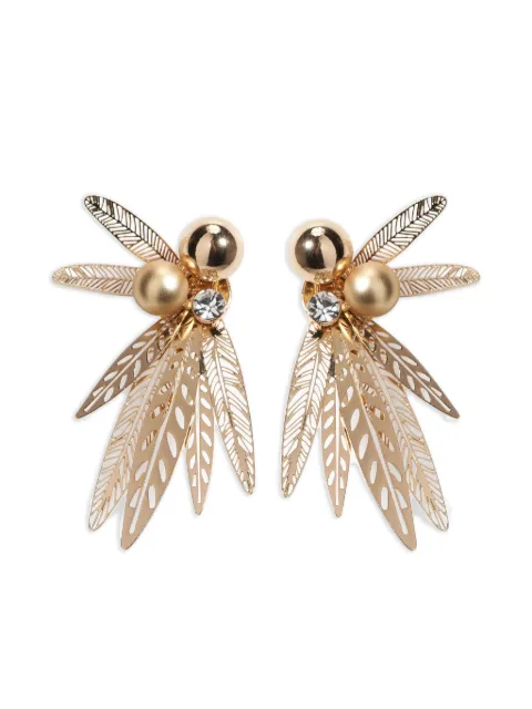 Carolina Herrera olive leaf earrings