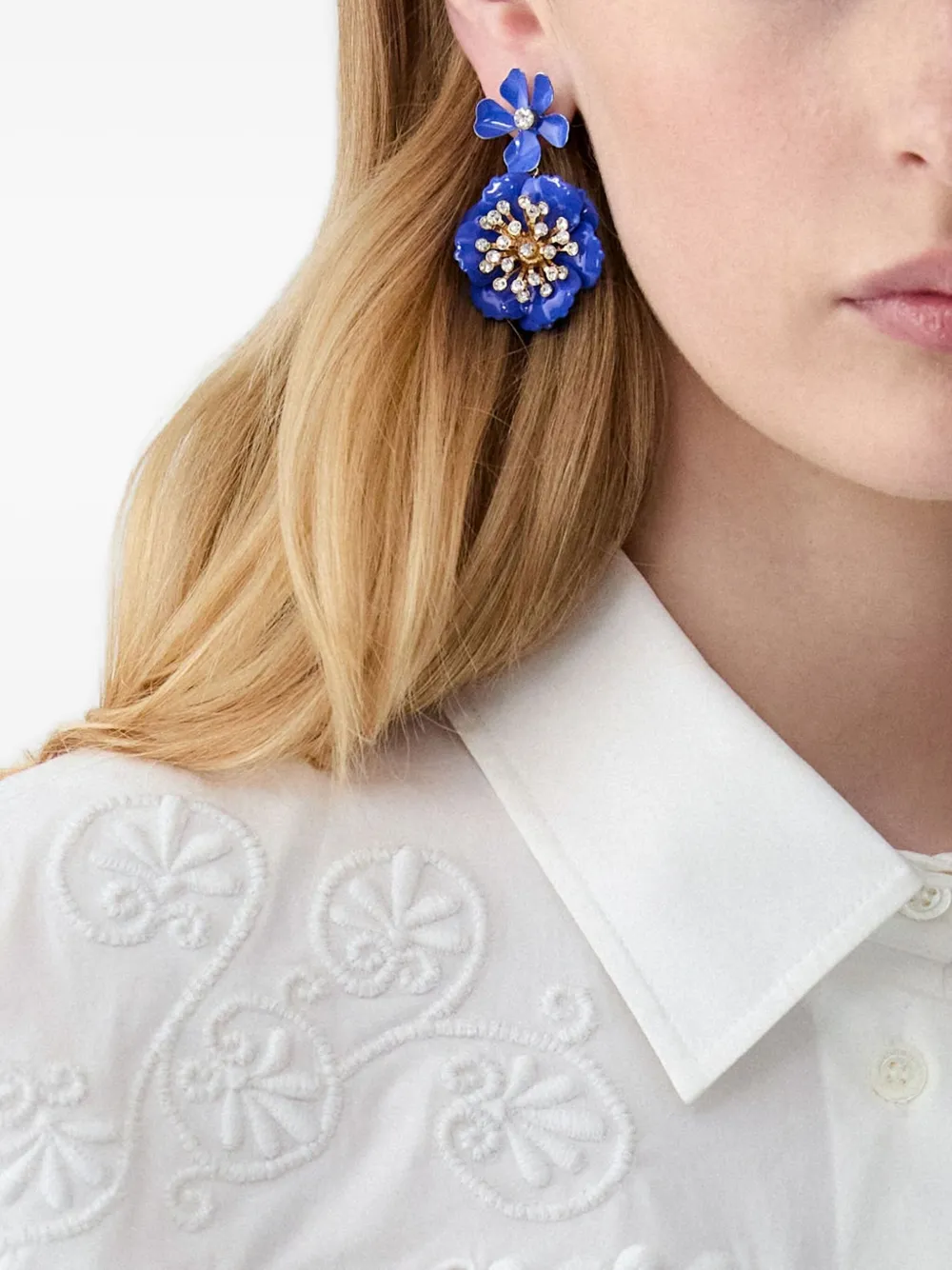 Carolina Herrera floral dangle Earrings - Goud