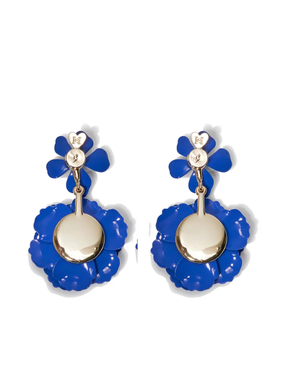 Carolina Herrera Floral Dangle Earrings In Blue