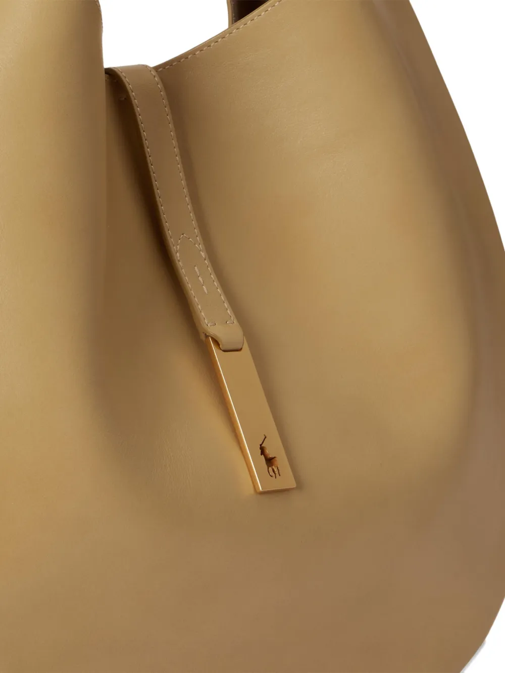 Polo Ralph Lauren Pony-plaque Leather Shoulder Bag In Brown