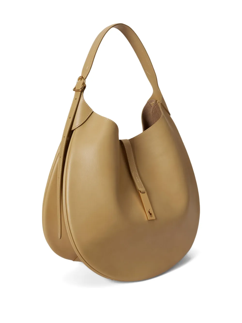 Polo Ralph Lauren Pony-plaque Leather Shoulder Bag In Brown