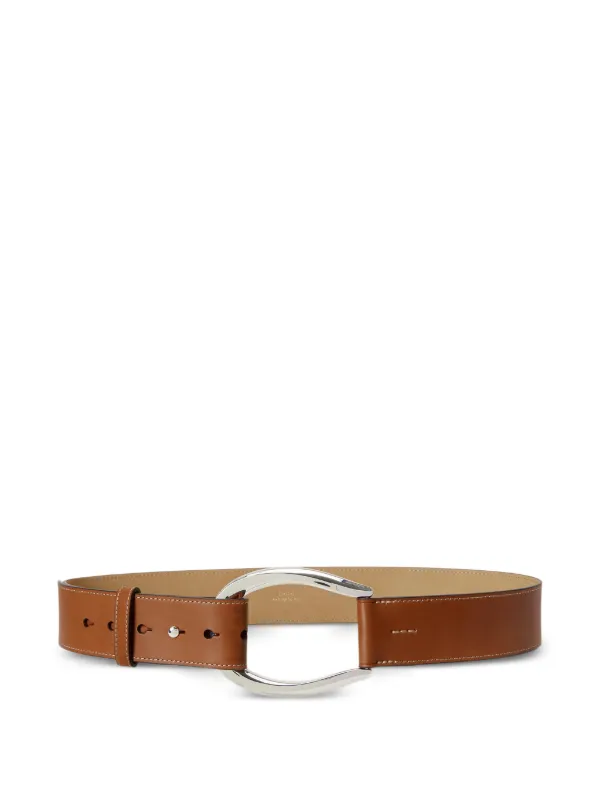 Polo Ralph Lauren Stirrup Buckle Leather Belt in Neutrals