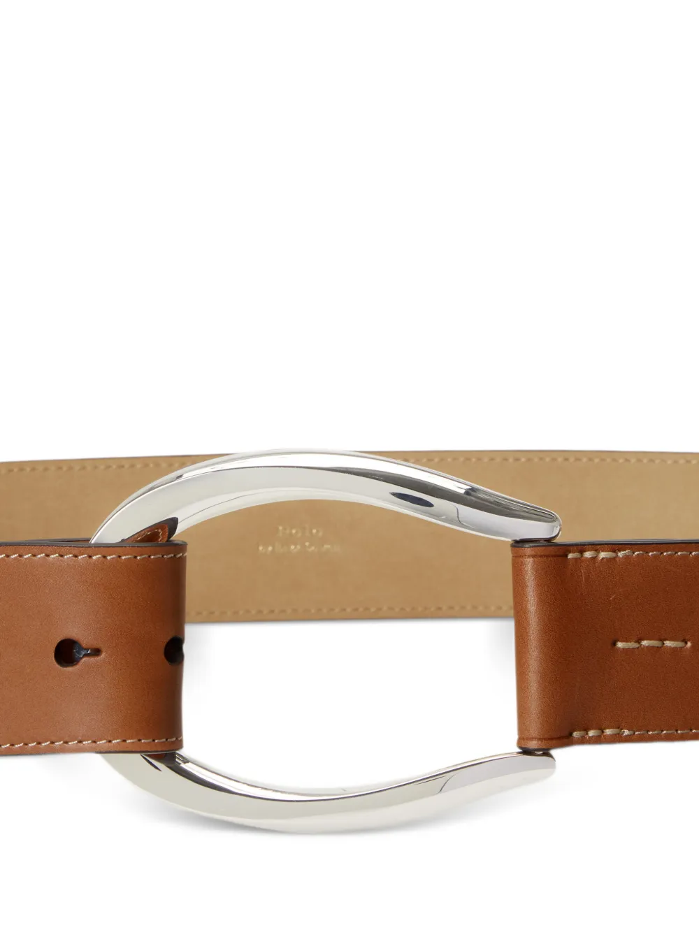 Polo Ralph Lauren Leren riem met stirrup gesp Beige