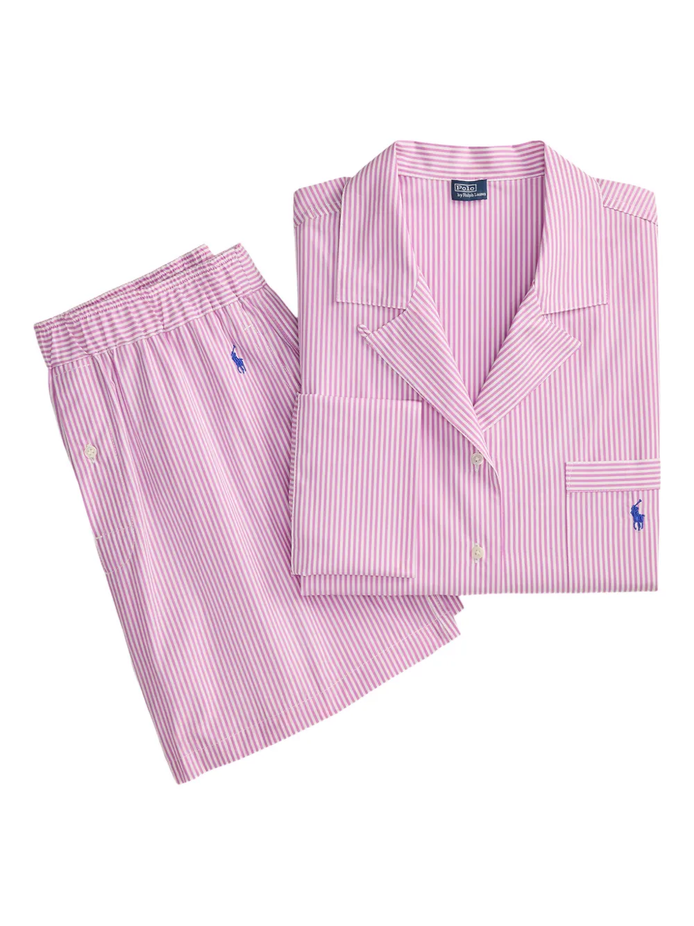 Polo Ralph Lauren Gestreifter Cropped-Pyjama - Rosa