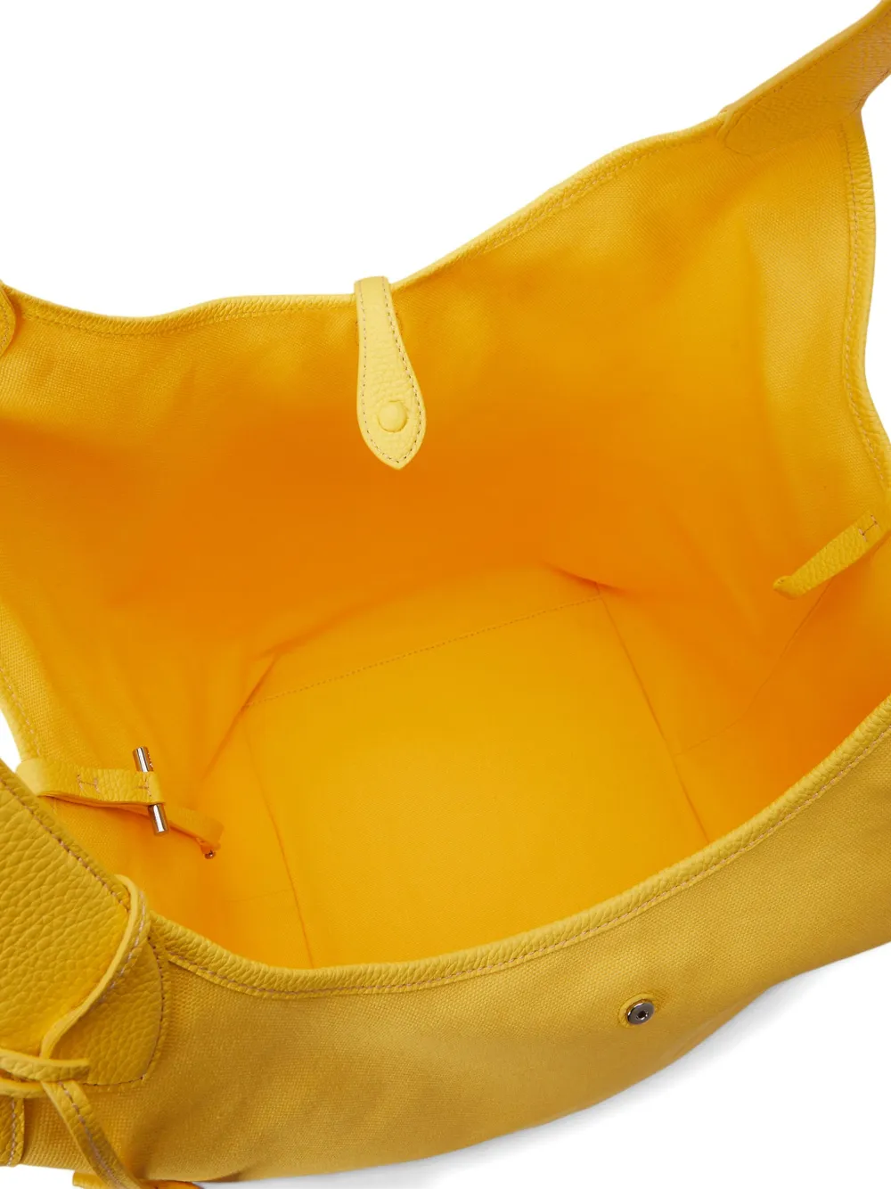 Polo Ralph Lauren Removable-pouch Leather Tote Bag In Yellow