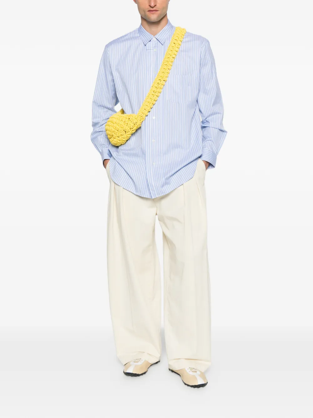 Comme Des Garçons Shirt Gestreepte overhemd met zak - Blauw