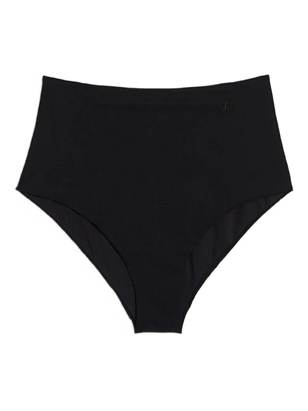 Jil Sander Embroidered Monogram Bikini Slip In Black