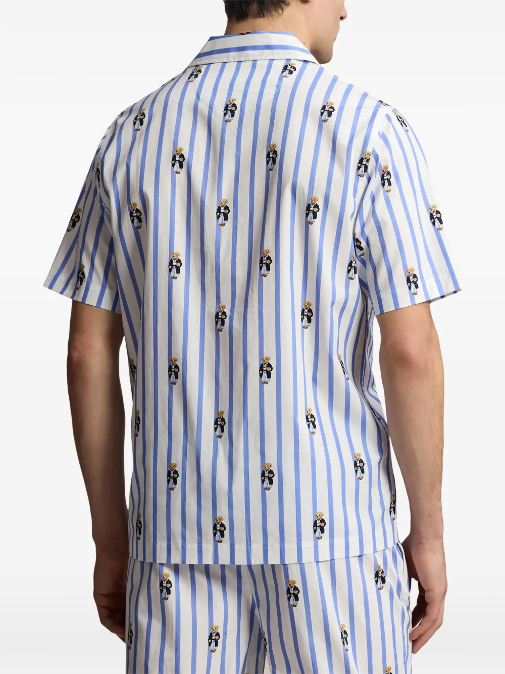 Polo Ralph Lauren Polo Bear gestreept pyjamashirt Wit