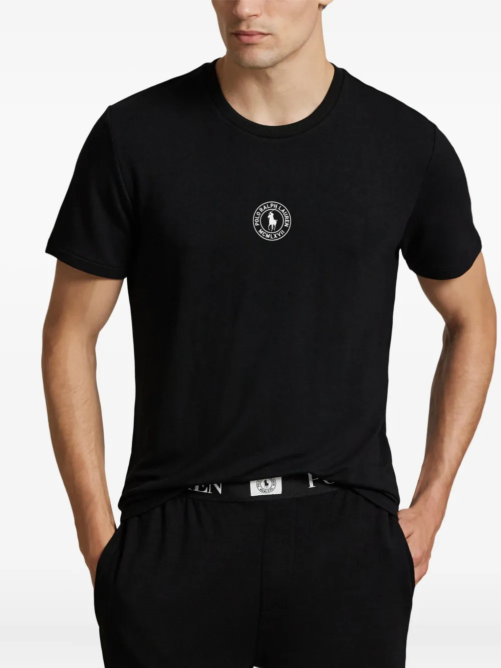 Polo Ralph Lauren Logo Sleep T-shirt In Black