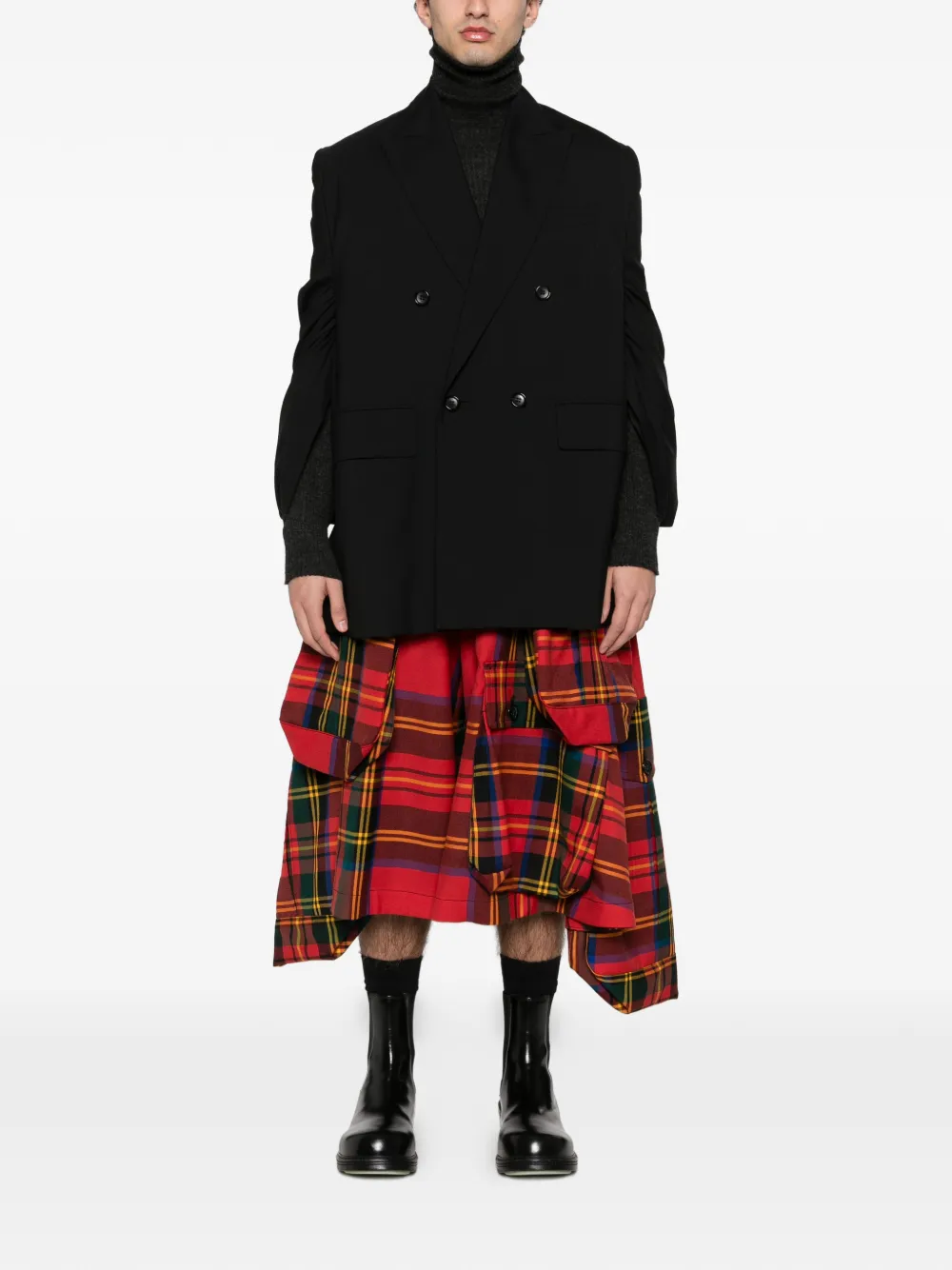 Comme des Garçons Homme Plus Broek met tartan ruit - Rood