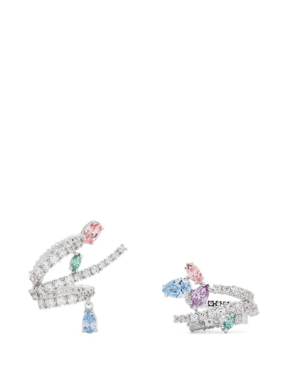 Swarovski x Ariana Grande crystal embellished cuff earrings - Argento