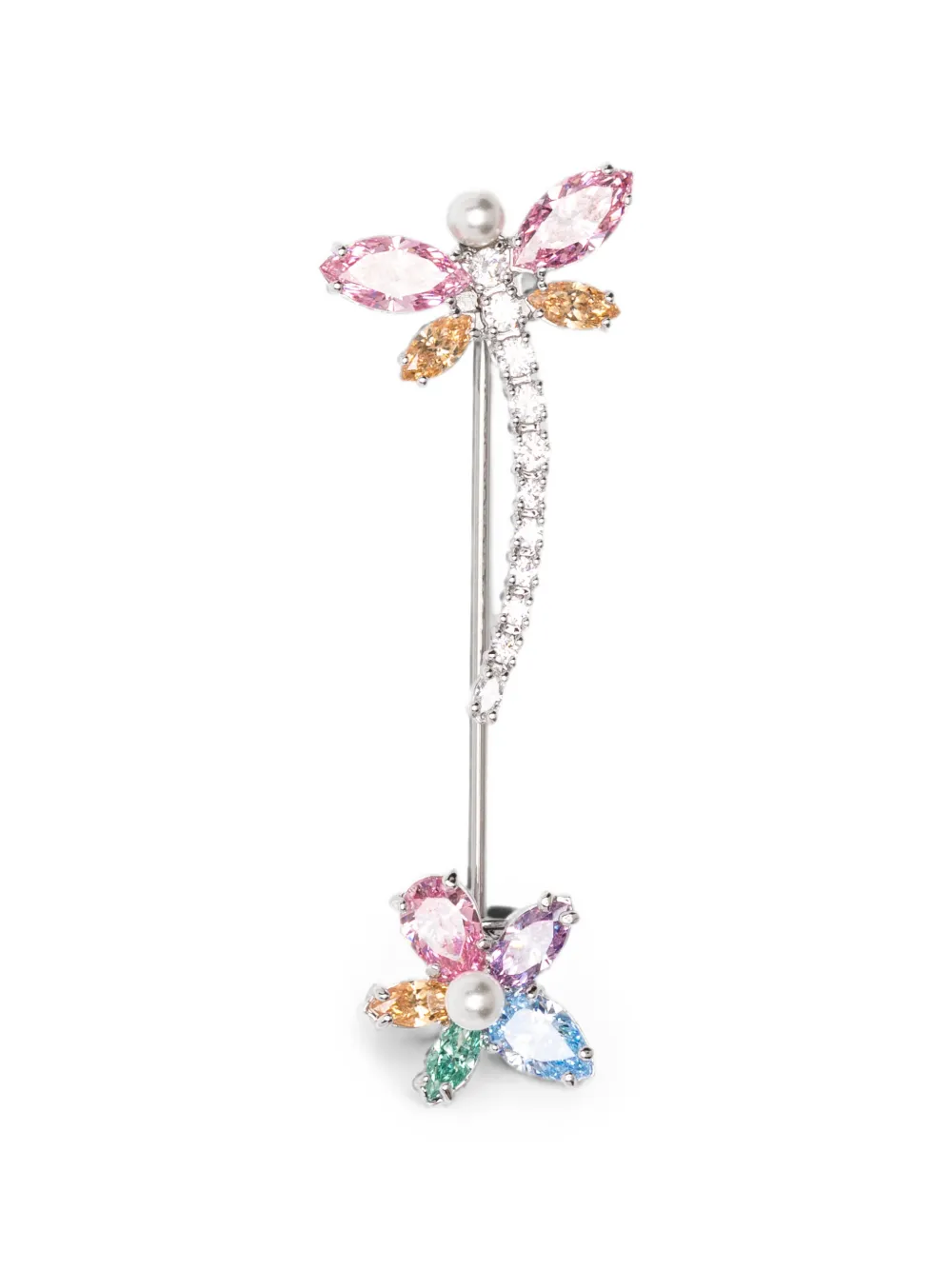 Swarovski x Ariana Grande crystal and cubic zirconia brooch - Silber