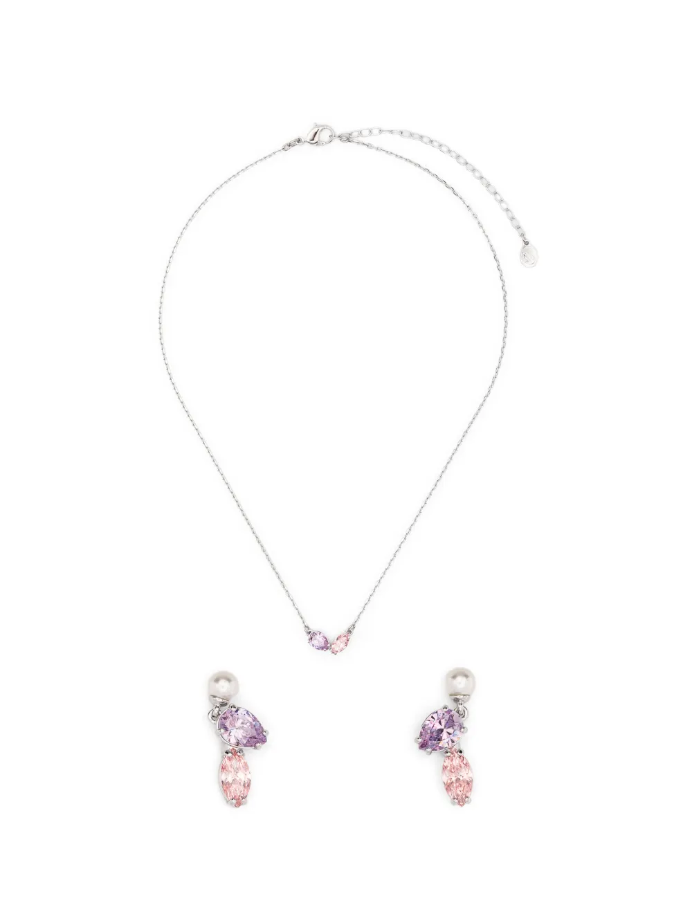 Swarovski x Ariana Grande crystal earrings and necklace set - Argento