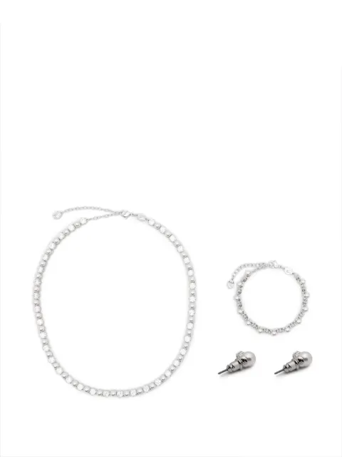 Swarovski Matrix crystal-pearl necklace (set of three)
