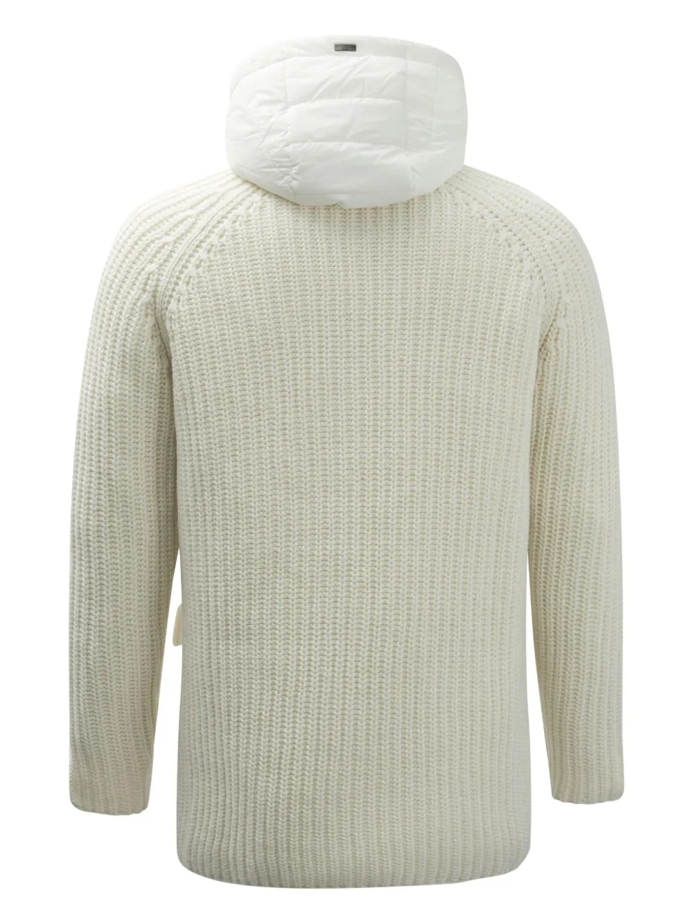 Herno Button Hooded Coat In Neutral