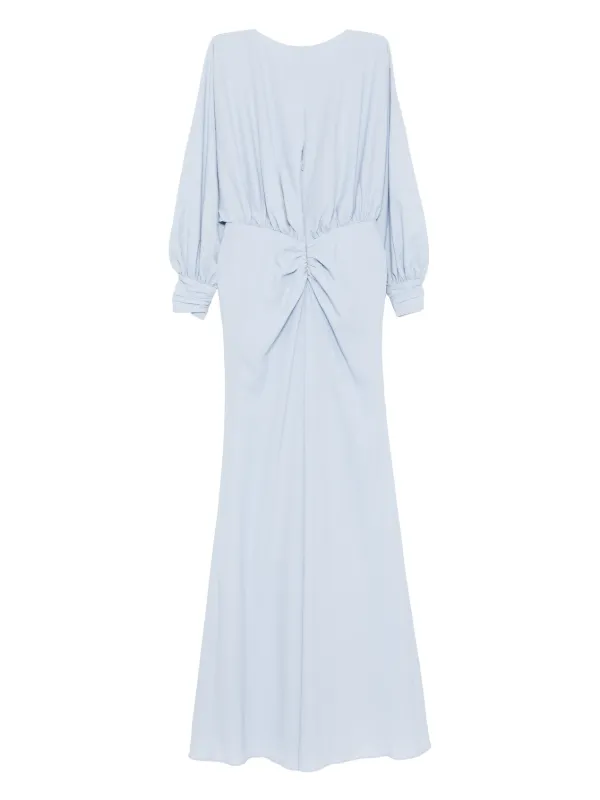AMSALE Pebble Crepe Gathered Gown Ice / 10