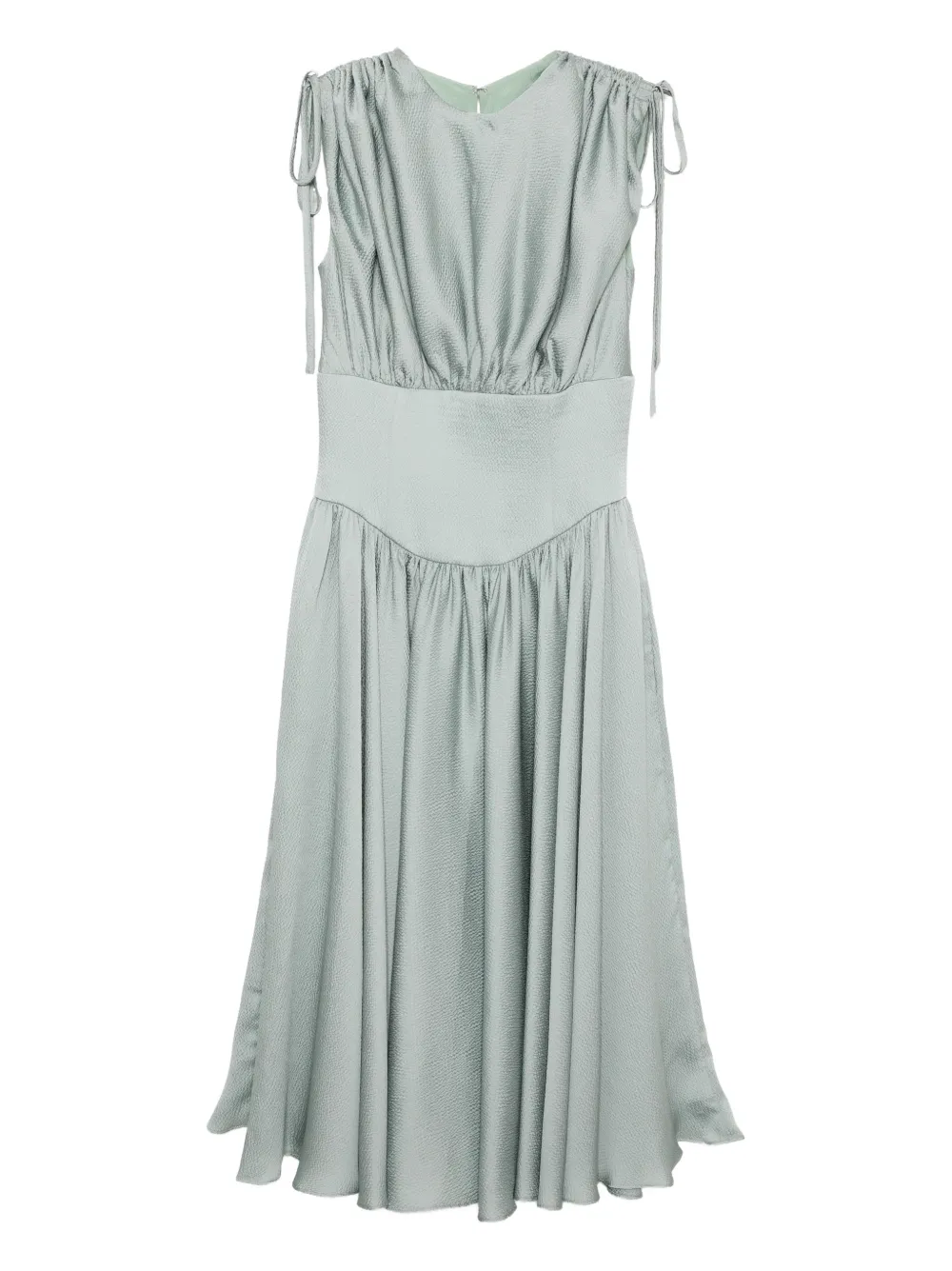 Amsale hammered satin dress Groen