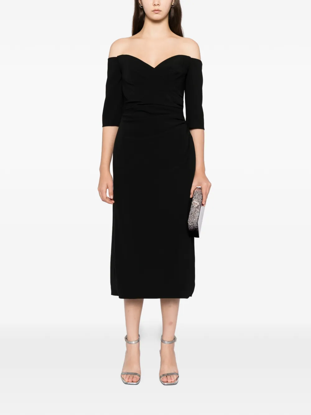 Amsale Crêpe jurk - Zwart