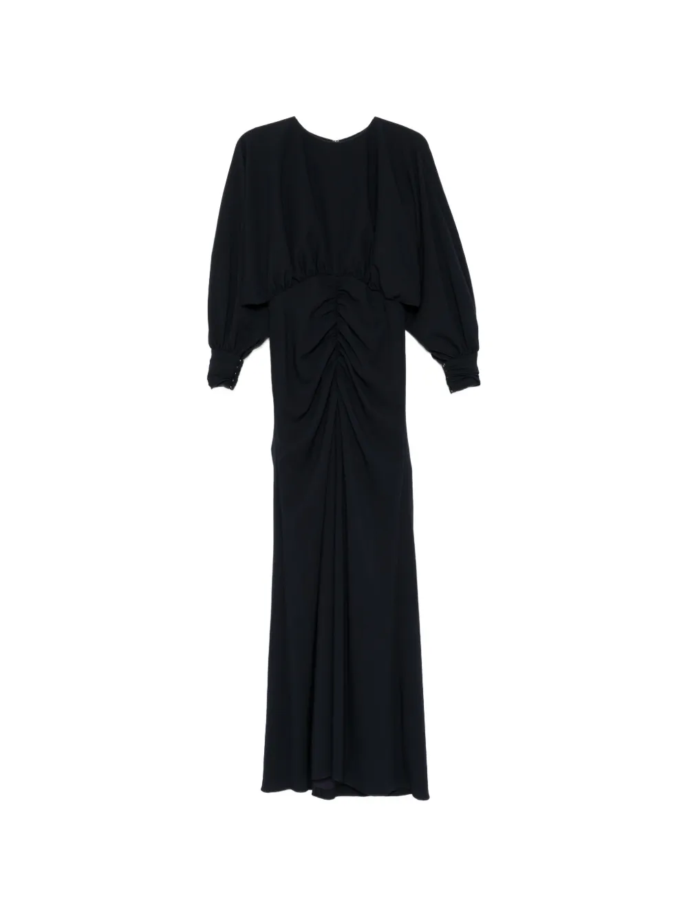 Amsale pebble crepe gathered maxi dress - Blu