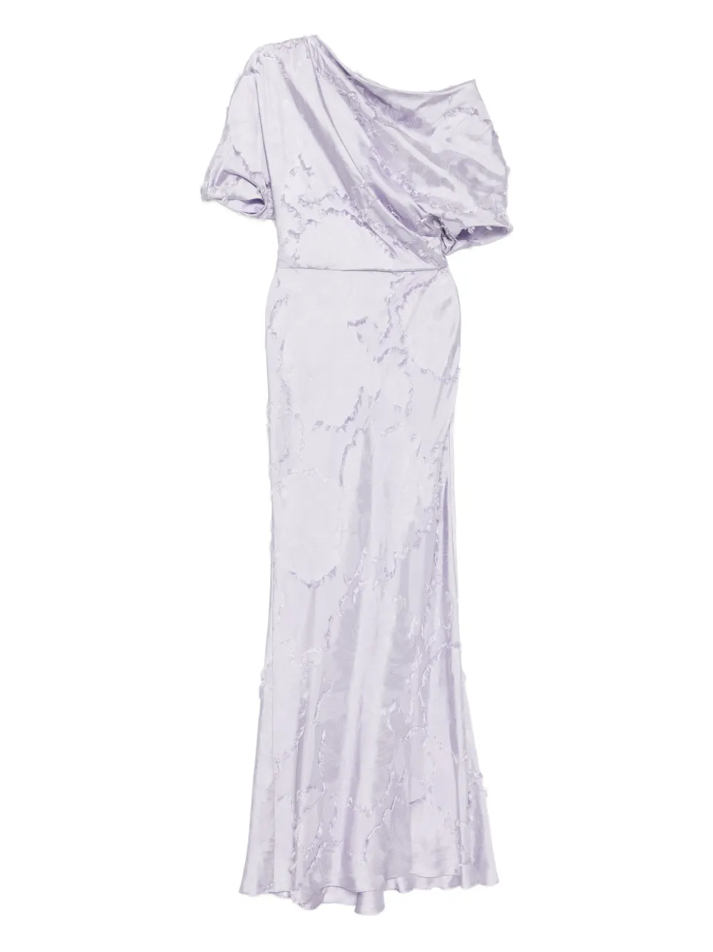 Amsale Abito a fiori jacquard - Viola