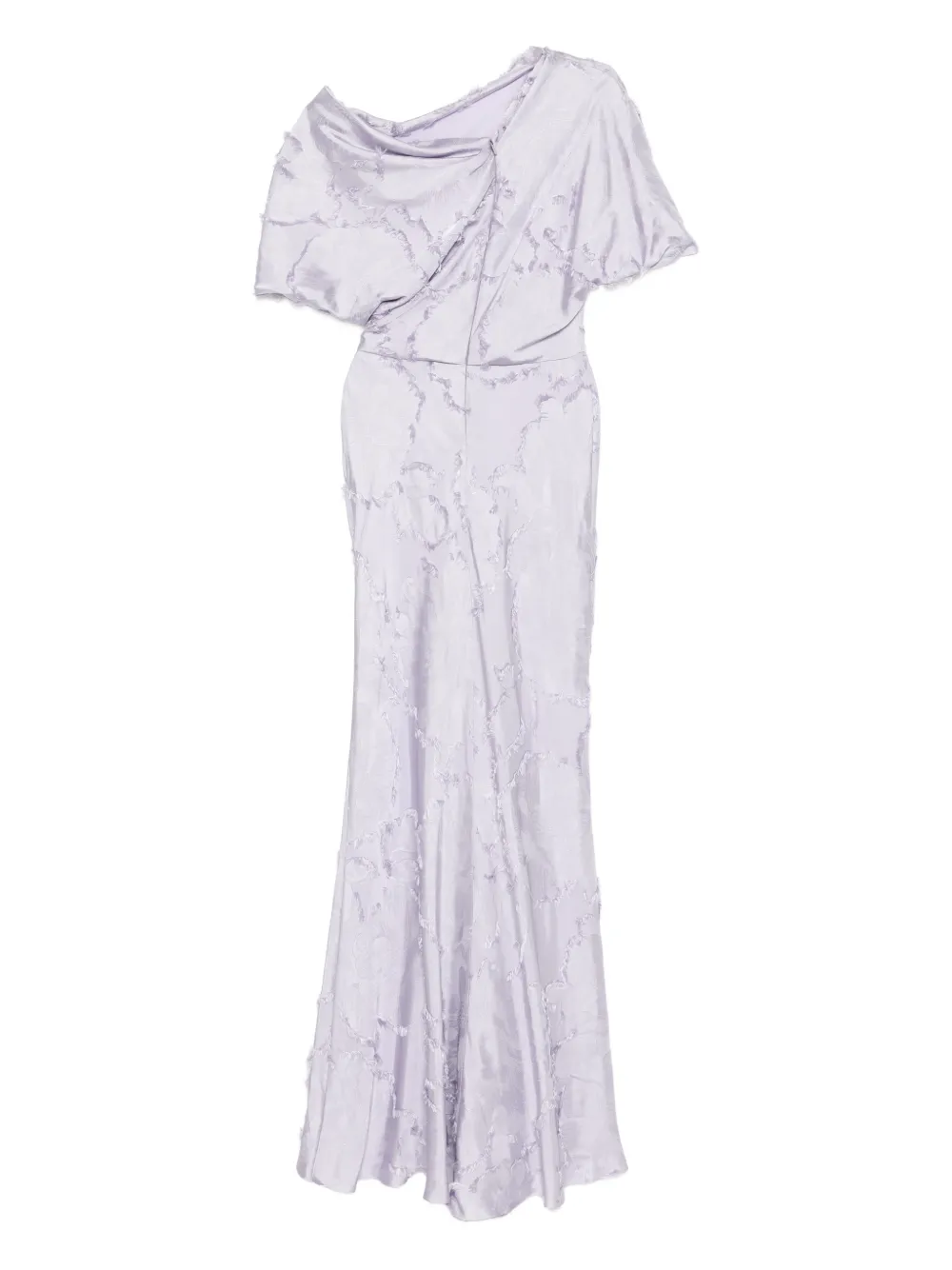 Amsale Jurk met bloemen jacquard - Paars