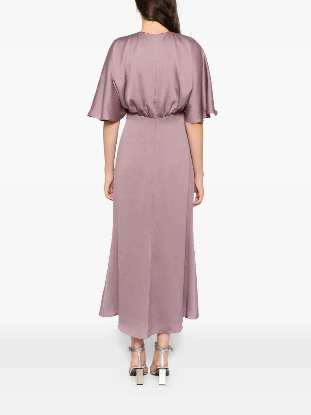 Amsale hammered satin dress Roze