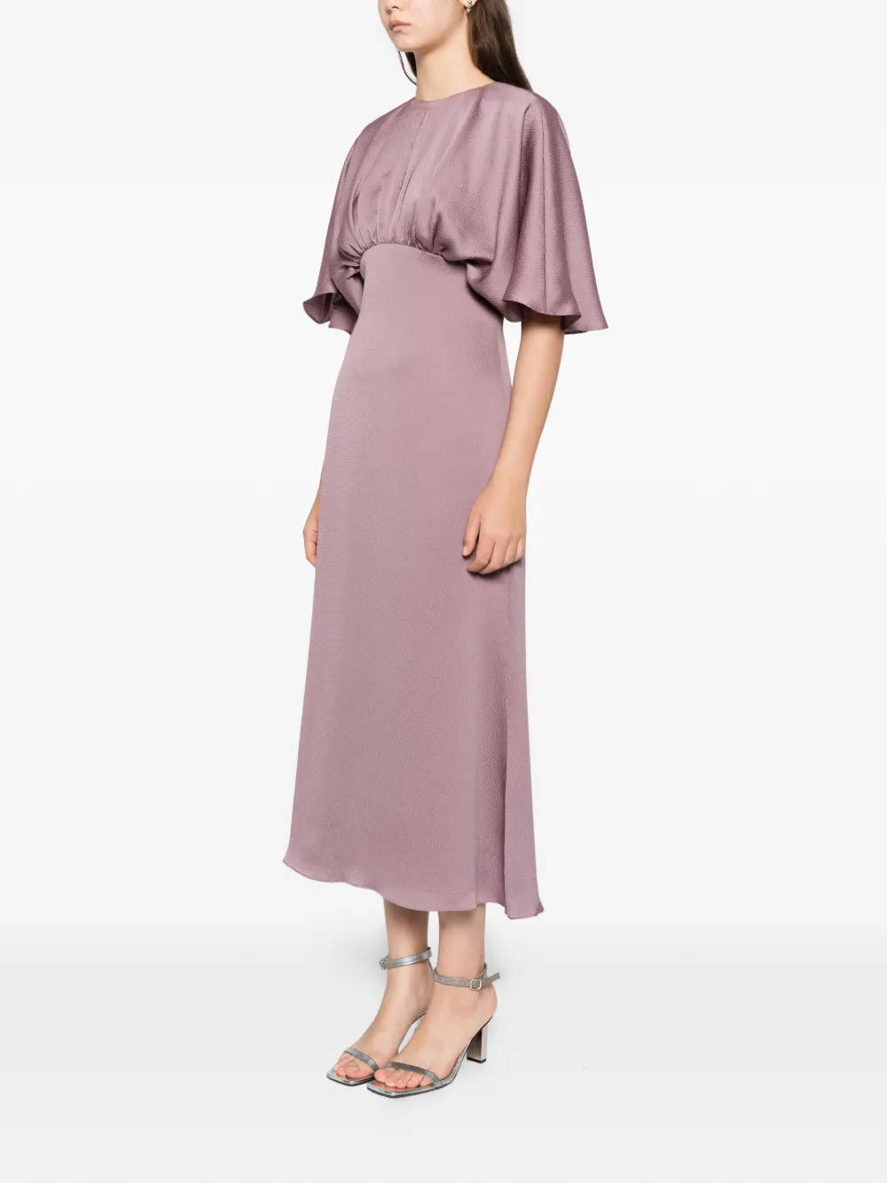 Amsale hammered satin dress Roze