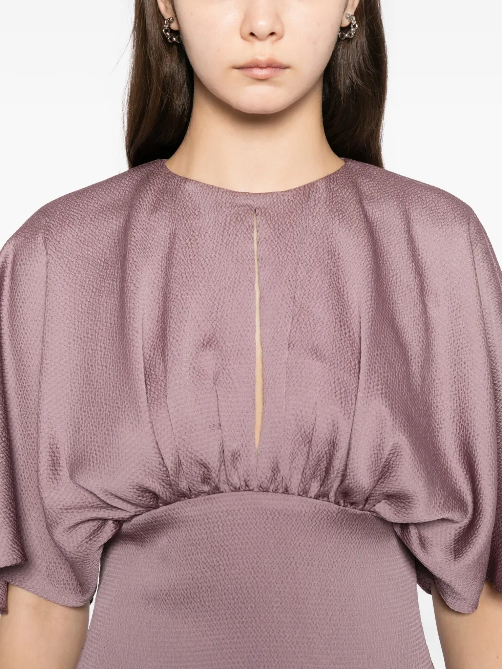 Amsale hammered satin dress Roze