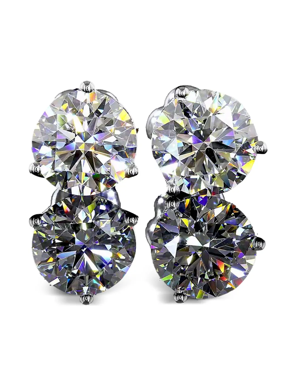 Jewels Aficionado 14K white gold diamond stud earrings - シルバートーン