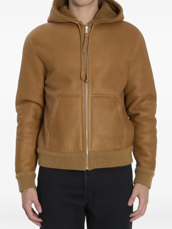 Loewe Hooded Jacket in Shearling in Neutrals