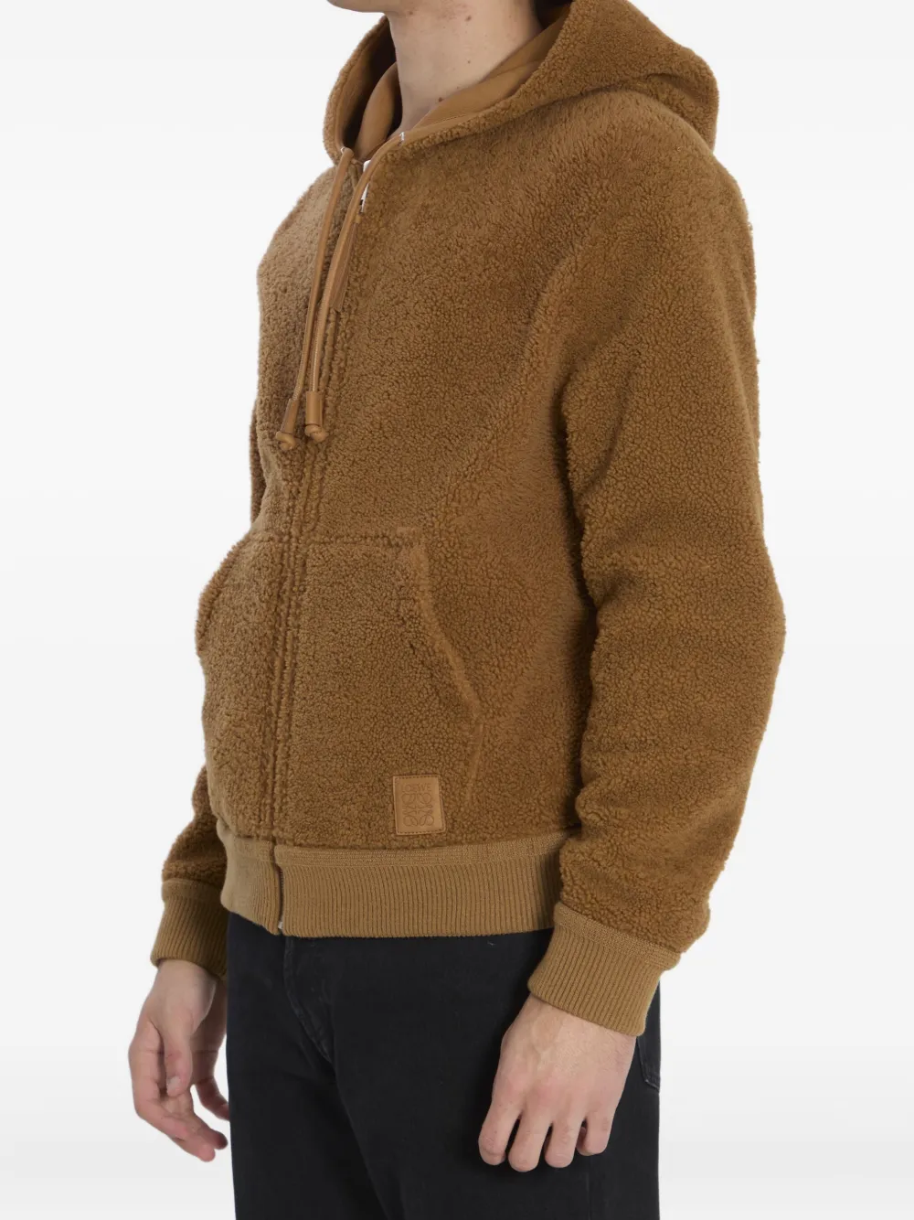 Loewe Hooded Reversible Leather Jacket In Brown